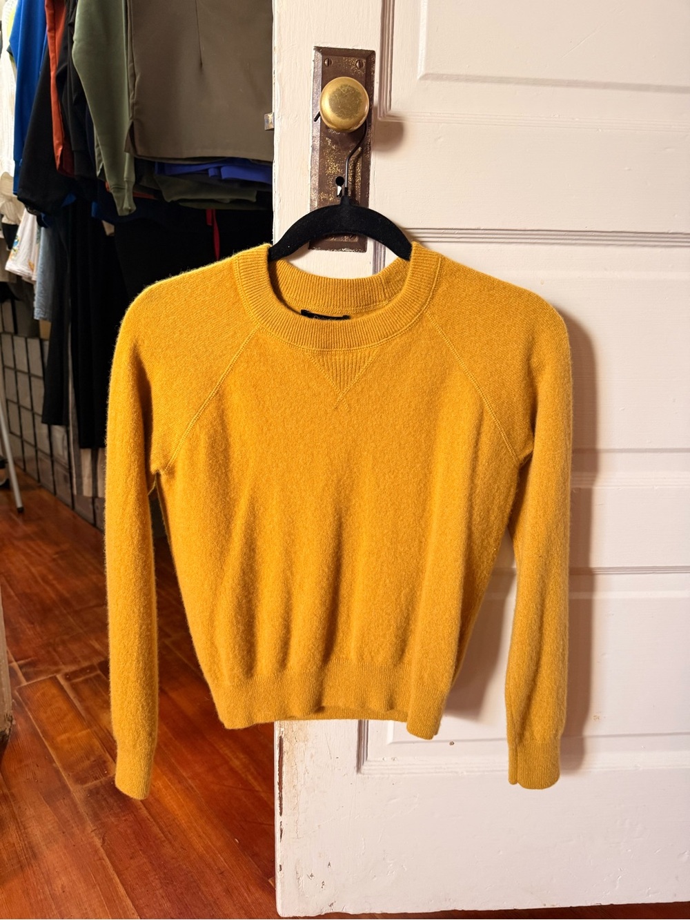 Quince Mustard Yellow Crewneck Sweater